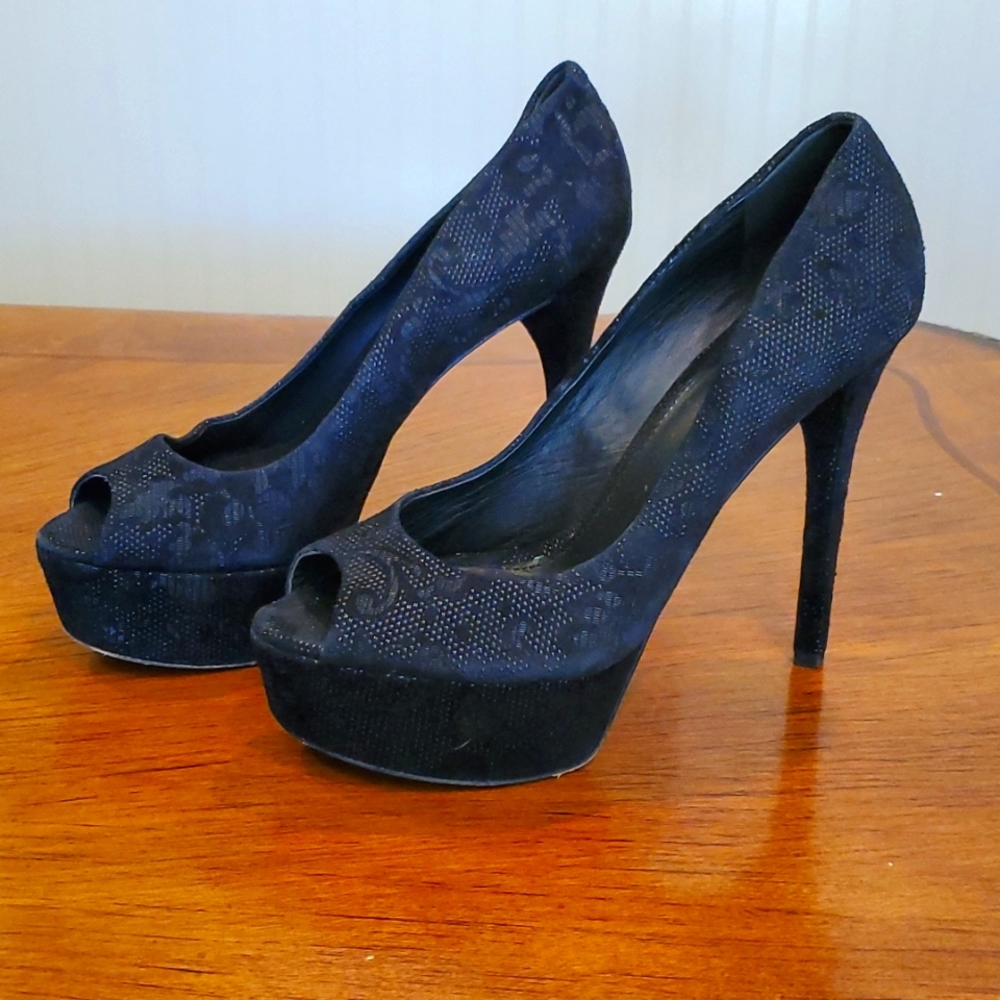 Brian Atwood lace pattern heels
